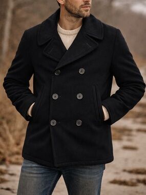 🇺🇸 Vintage 1983 U.S. Navy Wool Peacoat – Size 38S